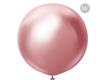 Jumbo Chrome Pink Latex Balloon 36", Giant Birthday Balloon, Bridal Shower Balloon, Metallic Pink Balloon, Baby Girl Shower Balloon