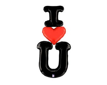 Jumbo I LOVE U Balloon, I Love You Balloon, Valentine's Day Party, Engagement Party, Wedding Balloon, Proposal Party Decor, Photo Prop