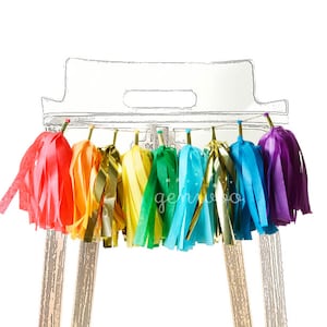 Gold Rainbow High Chair Garland, First Birthday Party, High Chair Banner, 1st Birthday, Cake Smash, Rainbow Baby Party Decor, Rainbow Decor