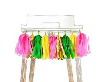 Flamingo Pineapple High Chair Garland, High Chair Banner, First Birthday, Cake Smash, Aloha Party, Hawaii Party, Tropical Party, Fruit Party