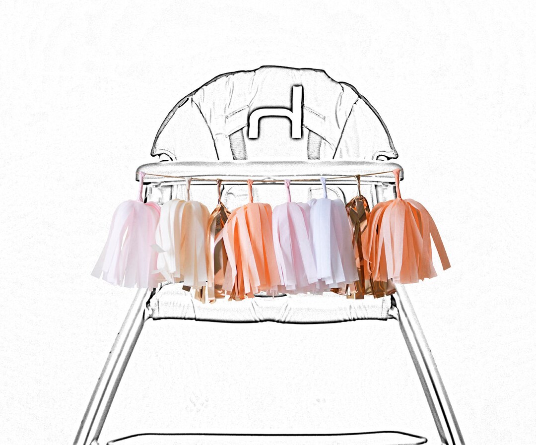 High Chair Garland Rose Gold 1st Birthday 1st Birthday Banner 1st
