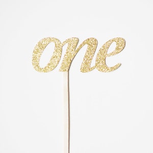 Number 1 Cake Topper Gold 1 Cake Topper 1st Birthday Cake Topper Gold Number One Number Cake Topper One Glitter Topper image 6