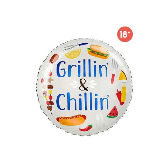 Summer Grill Foil Balloon 18", BBQ Party Balloon, Grill Party Balloon, Outdoor BBQ Birthday Party Decoration, Kids BBQ Party, Barbeque Party