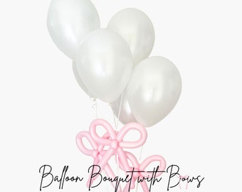 Balloon Bouquets with Bows - Tie the Knot Wedding Shower - Bridal Shower - Baby Girl Shower - Bow Party Decorations - Birthday - Anniversary