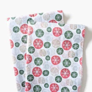 Modern Nordic Christmas Snowflake Motif Tissue Paper, Nordic Christmas Gift Wrapping Paper, Scandinavian Holiday Wrap, DIY Craft Supplies
