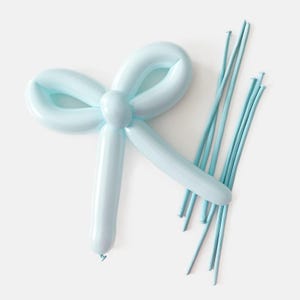 Baby Blue 260 Twisting Balloons - Bow Balloon DIY Baby Boy Baby Birthday Party Decorations Baby Shower Bridal Shower Feminine Coquette Girly