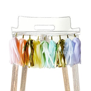 Pastel Rainbow High Chair Garland, High Chair Banner, First Birthday, Cake Smash Prop, Rainbow Baby Birthday Party, Rainbow 1st Birthday