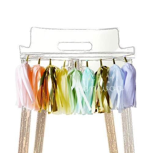 Gold Rainbow High Chair Garland First Birthday Party High Etsy