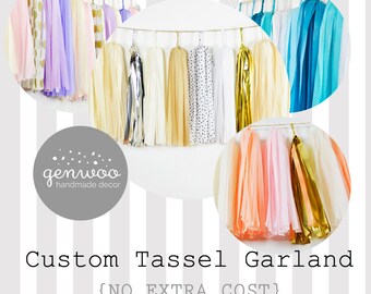 ASSEMBLED Custom Tassel Garland, Create Your Own, Choose Your Colors, Custom Wedding Decor, Baby Shower, Bridal Shower, Kids Birthday,
