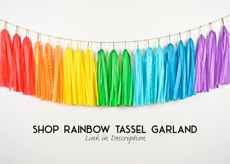 Gold Rainbow High Chair Garland First Birthday Party High Etsy