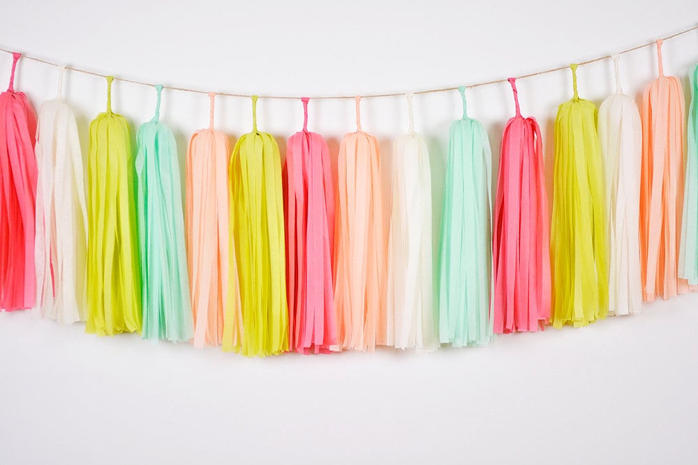 Spring Village Tassel Garland Summer Picnic Party Girl Baby Shower Princess Birthday Flower Garden Tea Party Paper Banner