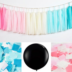 Gender Reveal Balloon Gender Reveal Ideas Gender Reveal Decor Gender Reveal Banner Baby Gender Announcement Balloon Tassels image 6