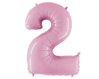 40" Jumbo Pink Number 2 Balloon, Number Two Balloon, Pink Second Birthday, Girl Second Birthday, Pink Number Balloon, Pink Two Balloon