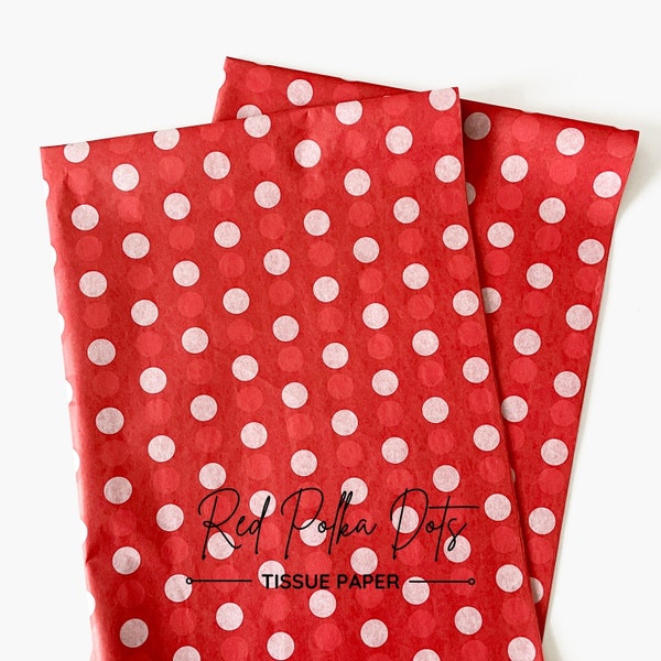 Red Polka Dots Tissue Paper, Groovy Pattern Gift Wrapping Paper, Mushroom Woodland Enchanted Party Crafting Supplies, Retro Stationery Paper