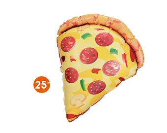 Pizza Foil Balloon 25", Birthday Party Balloon, Pizza Party Decoration, Pizza Party Supplies, Food Balloon, Kids Birthday Party Decor