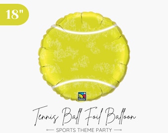 Tennis Ball Foil Balloon 18", Sports Theme Birthday Party Decoration, Sports Night Balloon Decors