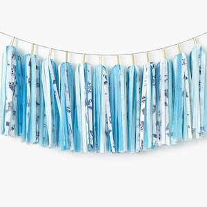Sailing the Blues Tassel Garland [Deluxe] - Nautical Nursery Bedroom Decors - Beach Wedding Backdrops - Summer Ocean Themed Birthday Party
