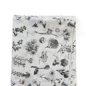 Papier de soie avec illustration botanique, emballage cadeau de Noël, fournitures de tea party vintage, papier d'emballage des fêtes, motif fleurs, motif feuilles