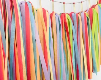 Deluxe Rainbow Mingle Tassel Garland - Kids Birthday Party Banner Bunting - LGBTQ Pride Party - Gay Wedding - Playroom Nursery Crib Decors