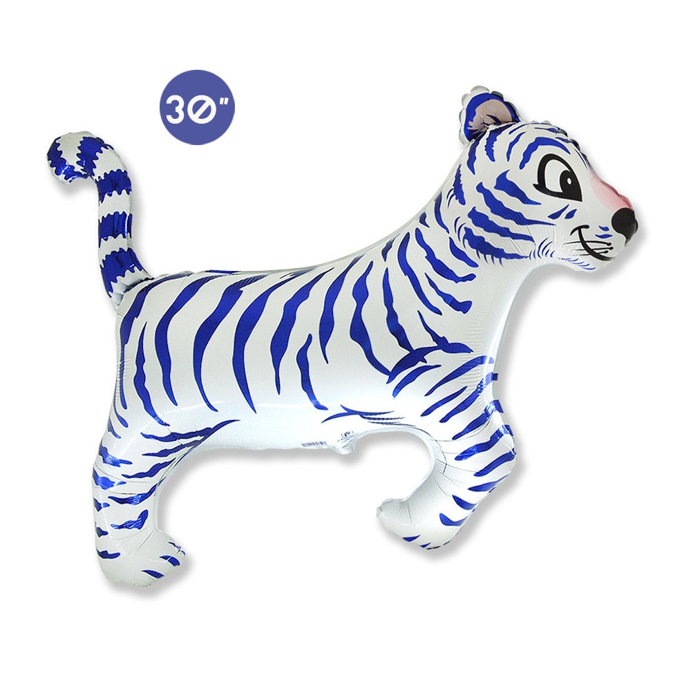 Jumbo White Tiger Foil Balloon 30 Animal Party Decoration Safari Party Kids Birthday Party Balloon Bouquet Wild One First