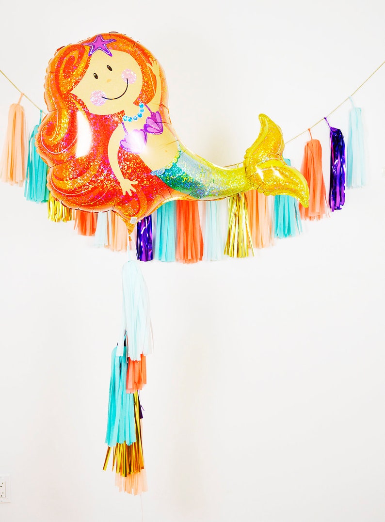 38 Jumbo Mermaid Mylar Balloon, Mermaid Party Balloon, Birthday Balloon, Mermaid Baby Shower, Mermaid Girl Birthday, Mermaid Photo Prop image 3