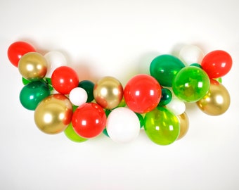 Christmas Balloon Garland Kit, Christmas Party Decor, Holiday Decor, Fireplace Mantel Decor, Christmas Balloon Decor, December Birthday