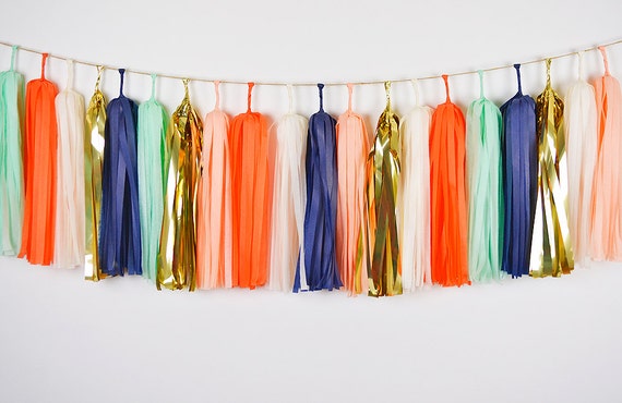 Navy tassel sale garland