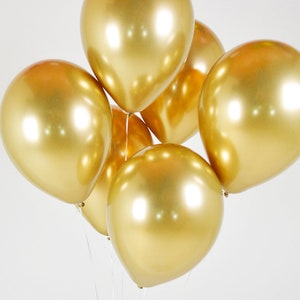 Gold Chrome Balloon, Chrome Balloons-Gold Balloons-Gold Balloon Bundle-Gold Party Balloon-Gold Latex Balloon-Gold Party Decor-Bridal Shower image 3