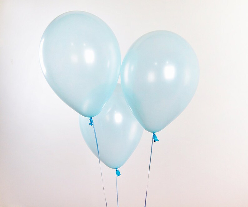 11 Inch Pearl Baby Blue Balloon Blue Balloons Baby Boy Photo Etsy