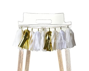 Gold White High Chair Garland, First Birthday Party, High Chair Banner, 1st Birthday, Cake Smash, Modern Party Decor