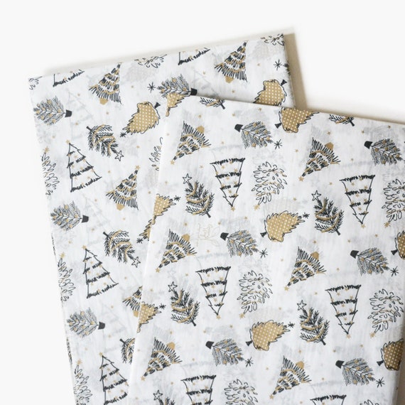 Christmas Tree Illustrations Patterned Tissue Paper, Modern Winter Holiday  Gift Wrapping Paper, Christmas Pattern Gift Wrap, Holiday Craft 