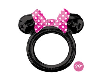 Minnie Mouse Frame Balloon 29-inch Air-fill Only, Licensed Disney Minnie Mouse Foil Balloon, Minnie Mouse Birthday, Minnie Mouse Party