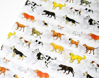 Man's Best Friend "Dogs" on White Tissue Paper for Gift Wrapping 20"x30" Sheets 