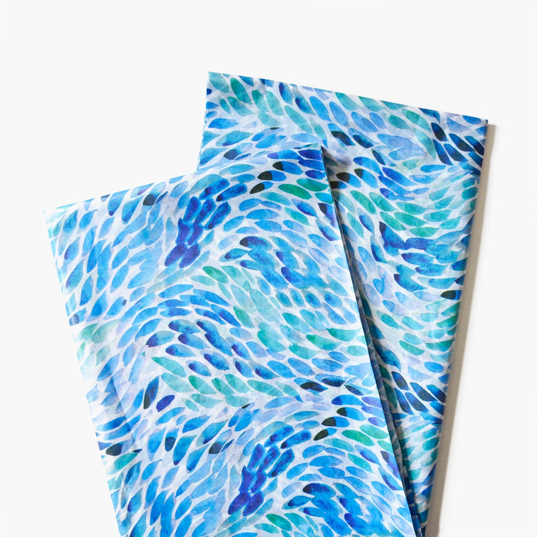 Sea Glass Tissue Paper, Ocean Pattern Gift Wrapping Paper, Nautical