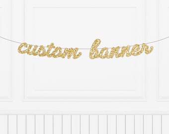 Striscione personalizzato con lettere corsive glitterate, striscione personalizzato con corsivo, insegna personalizzata con corsivo, nome personalizzato, compleanno personalizzato, baby shower personalizzato