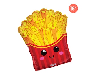 Cute Fries Foil Balloon 18", Cute Food Balloon, Fun Balloon, BBQ Party Decor, Kids Party Decor, Kids Photo Prop, Birthday Party Balloon