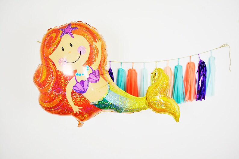38 Jumbo Mermaid Mylar Balloon, Mermaid Party Balloon, Birthday Balloon, Mermaid Baby Shower, Mermaid Girl Birthday, Mermaid Photo Prop image 1