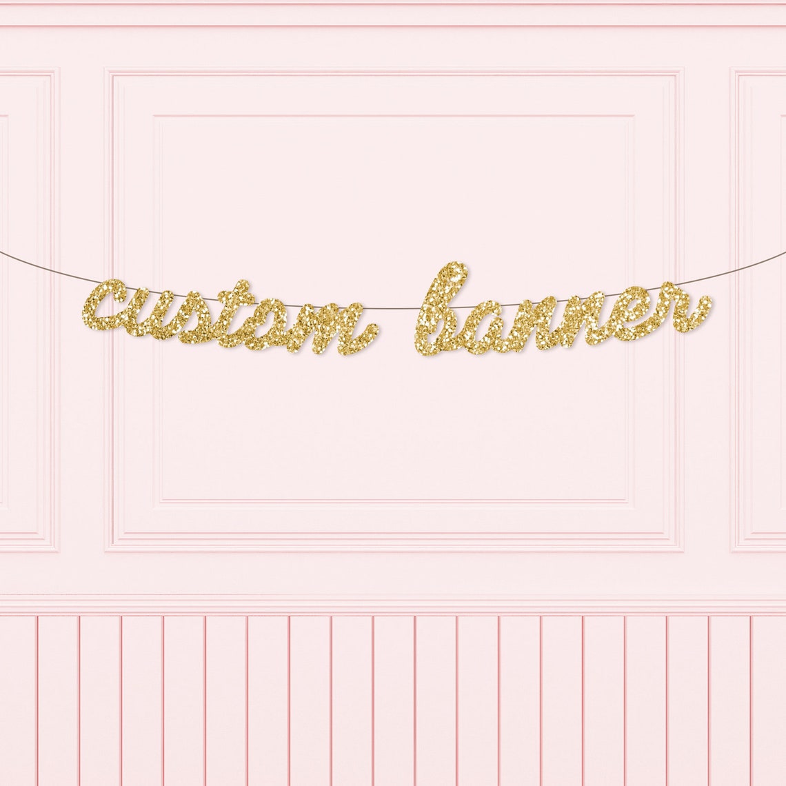 Custom Glitter Cursive Letter Banner, Custom Script Banner ...