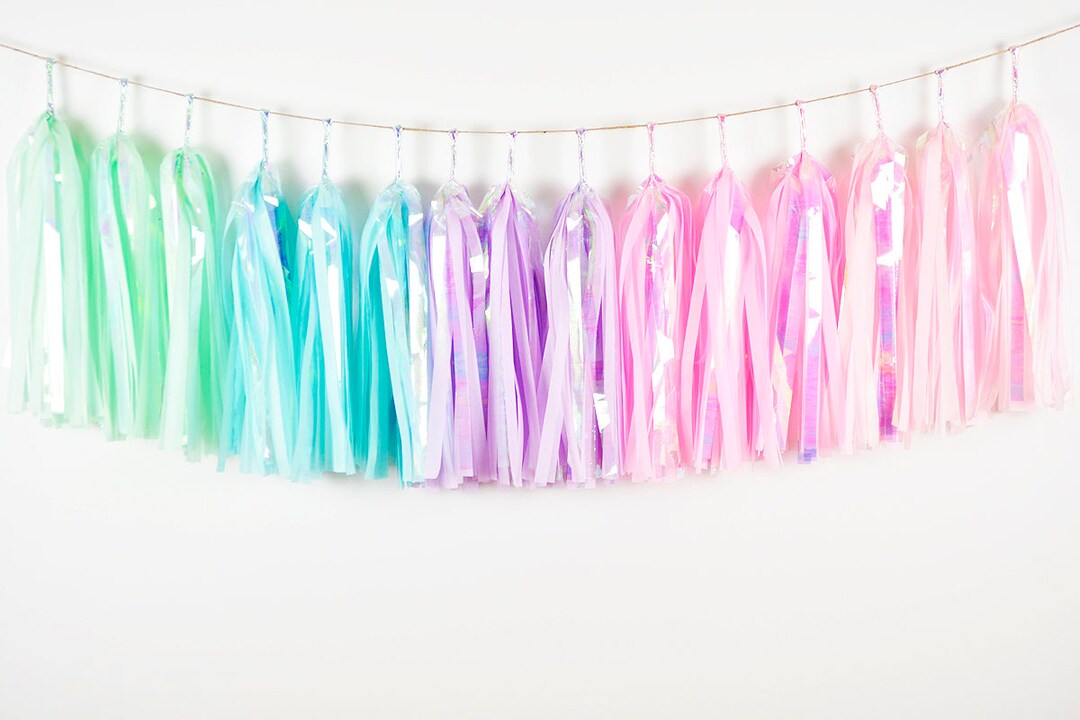 ASSEMBLED Mermaid Tassel Garland Iridescent Garland Etsy Canada
