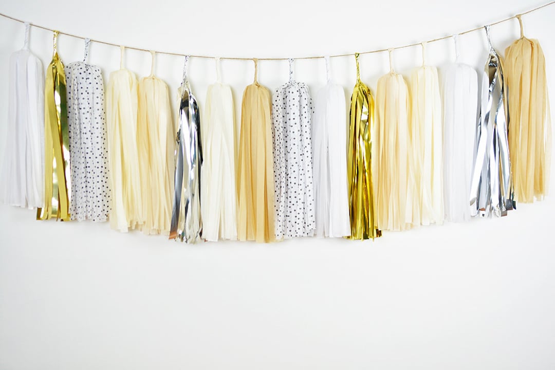ASSEMBLED Neutral Tassel Garland Birthday Party Cream Etsy