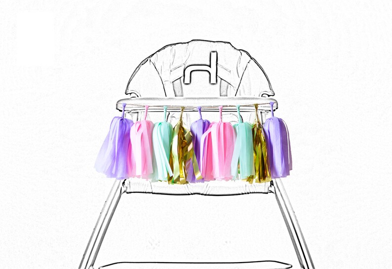 Gold Unicorn High Chair Garland Highchair Tassel Garland Etsy
