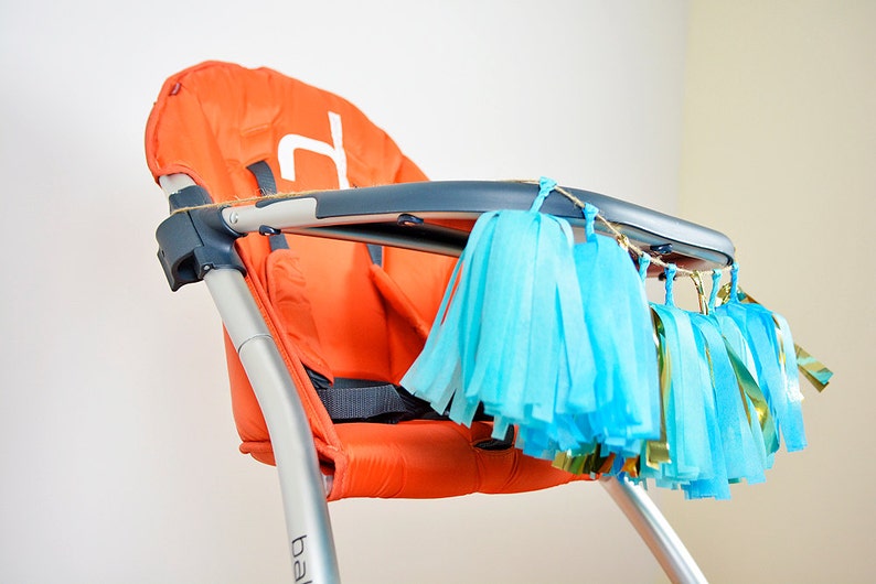 Blue Gold High Chair Tassel Garland Turquoise Garland Blue Etsy