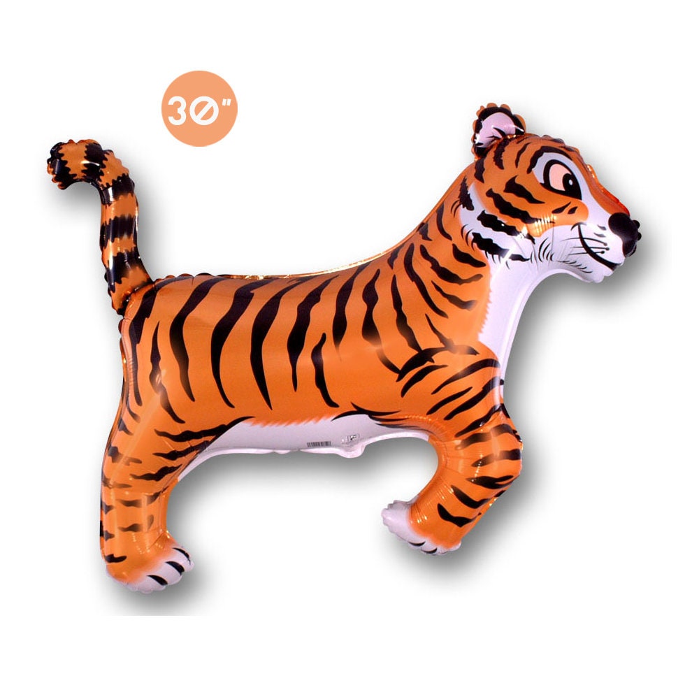 Jumbo Tiger Foil Balloon 30 Animal Party Decoration Safari Party Kids Birthday Party Balloon Bouquet Wild One First Birthday