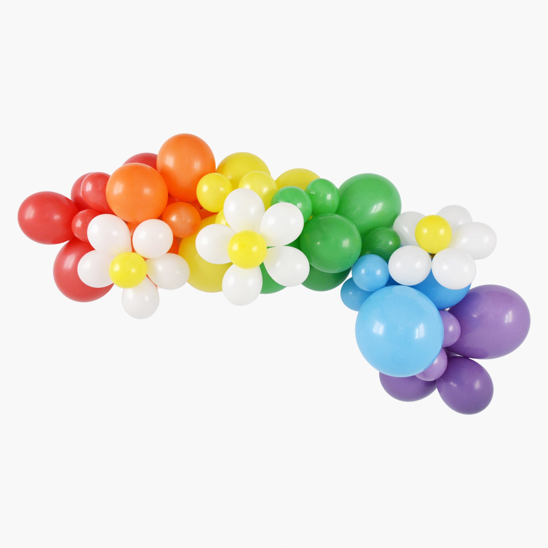 Rainbow Daisy Balloon Garland Kit Kids Groovy Rainbow Birthday Party Balloon Garland DIY St Patricks Day Rainbow Balloon Two