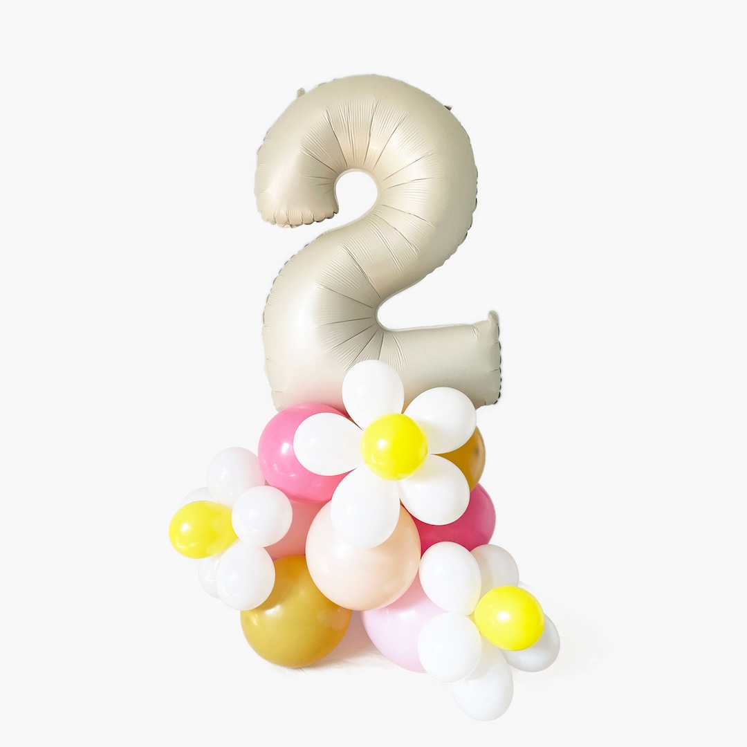 Two Groovy Number 2 Balloon Column- Daisy Balloon Tower Stand - Little ...