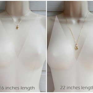 Sacred Heart Gold Long Necklace, Delicate, Gold-filled bild 5