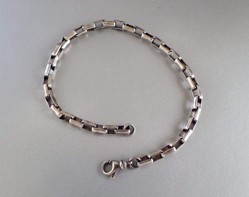 Mens Sterling Silver Bracelet Large Link Oxidized Unisex | Etsy