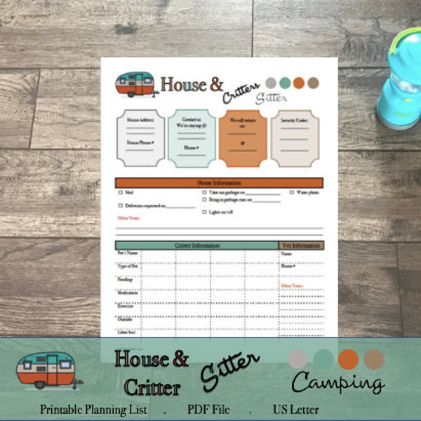 Camping House & Critter Sitter Form