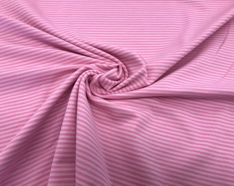 Baumwoll-Jersey Ringel rosa-pink