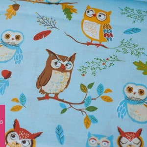 FOREST FELLOWS Owls hellblau by Robert Kaufman Bild 2